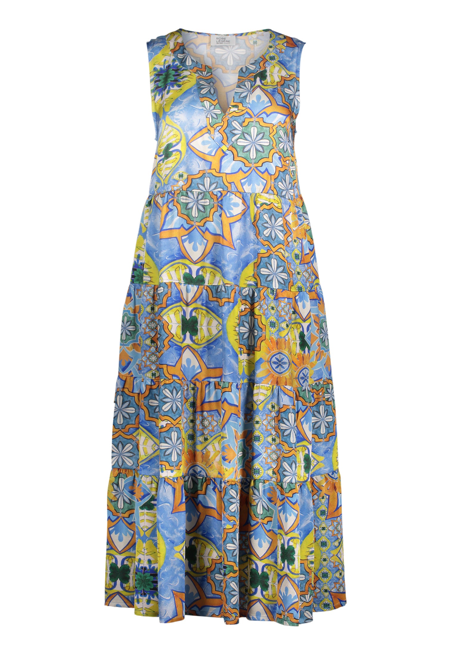 Stufenkleid (Blue/orange)