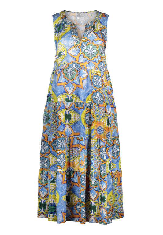 Stufenkleid (Blue/orange)