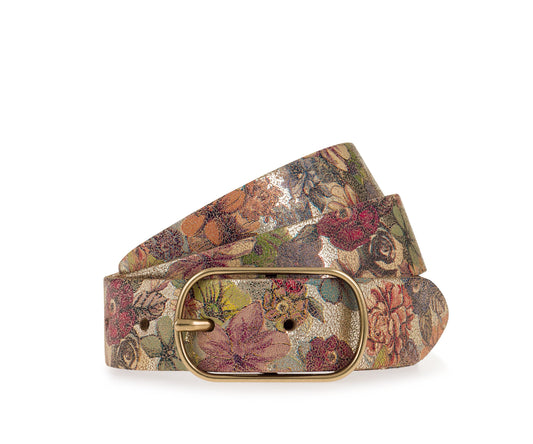 Wild West Inspired - 30 mm Ledergürtel (Gold Metallic /)