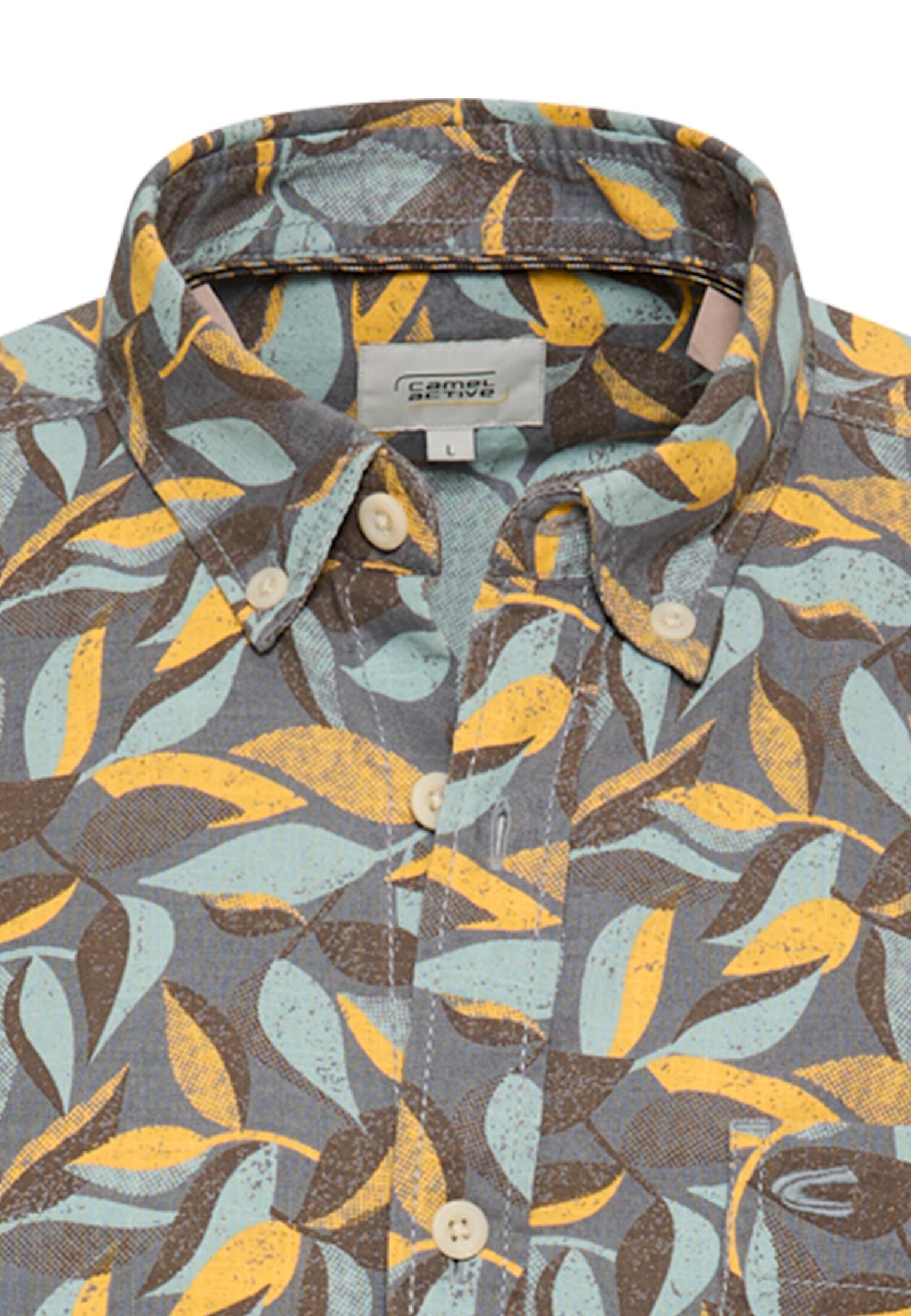 Kurzarmhemd aus reiner Baumwolle (Sun Yellow)