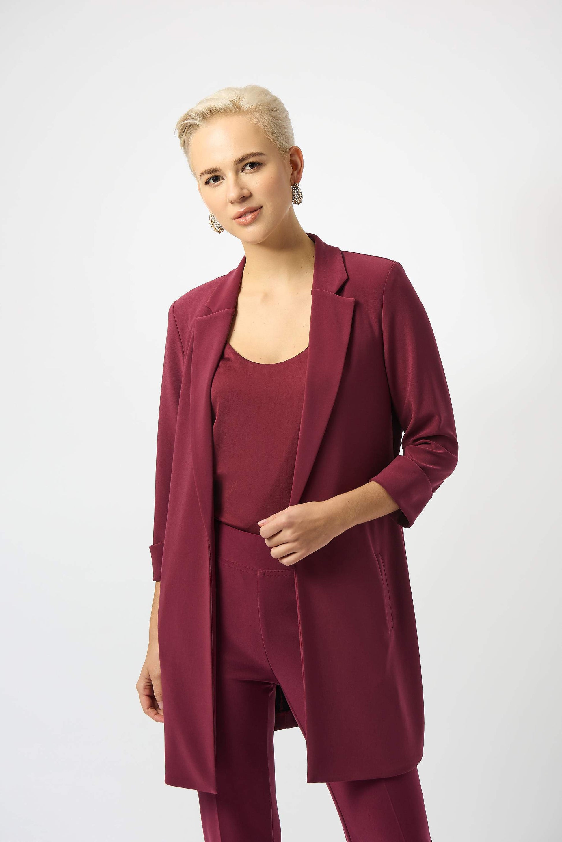 Langer Jerseyblazer (Merlot)
