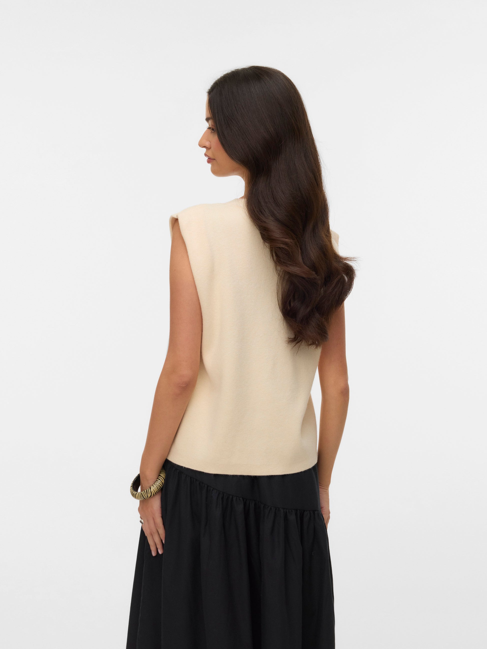 Vmgold Sl O-neck Button Vest Boo (Birch)