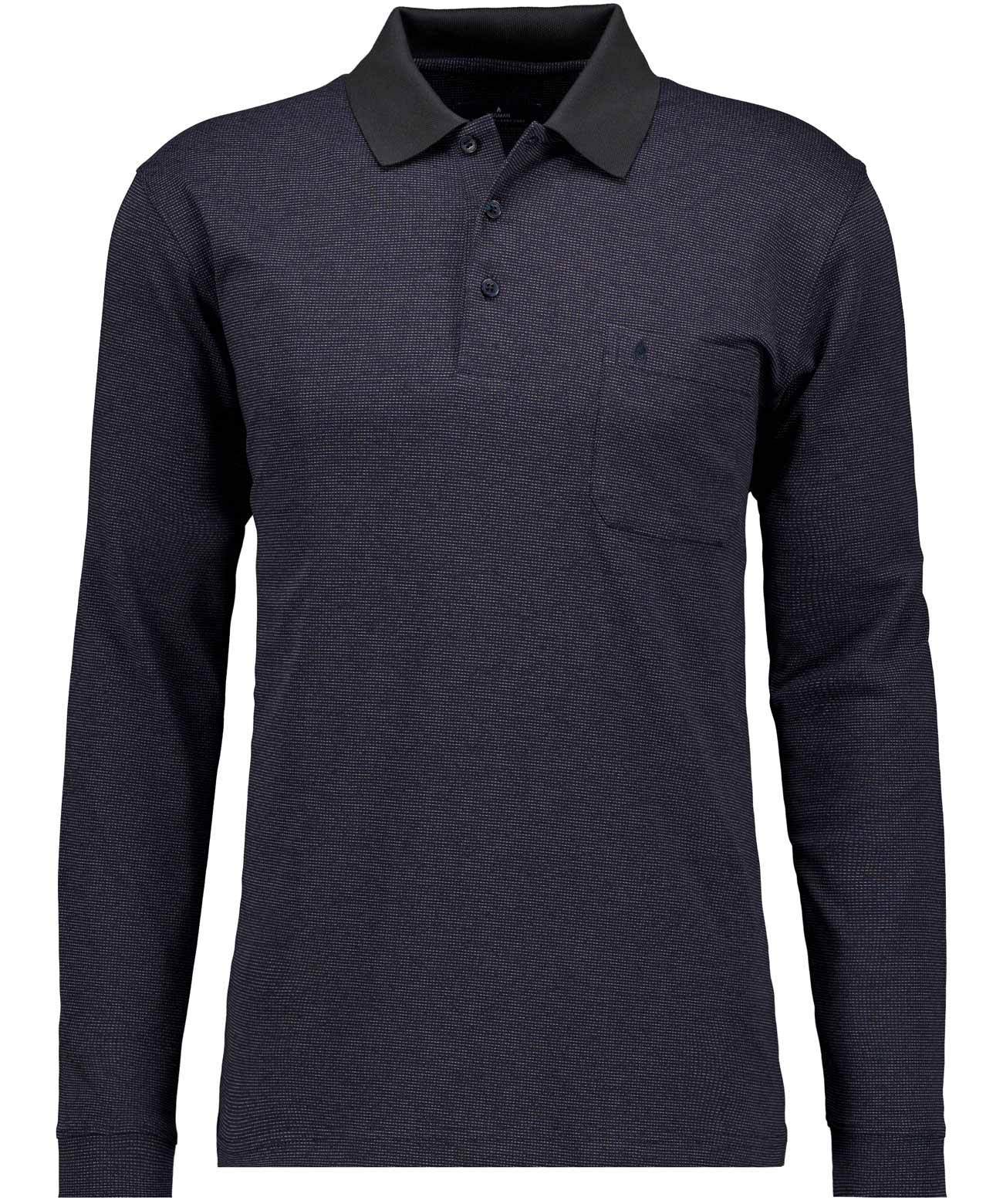 Softknit-Poloshirt, langarm (Marine)