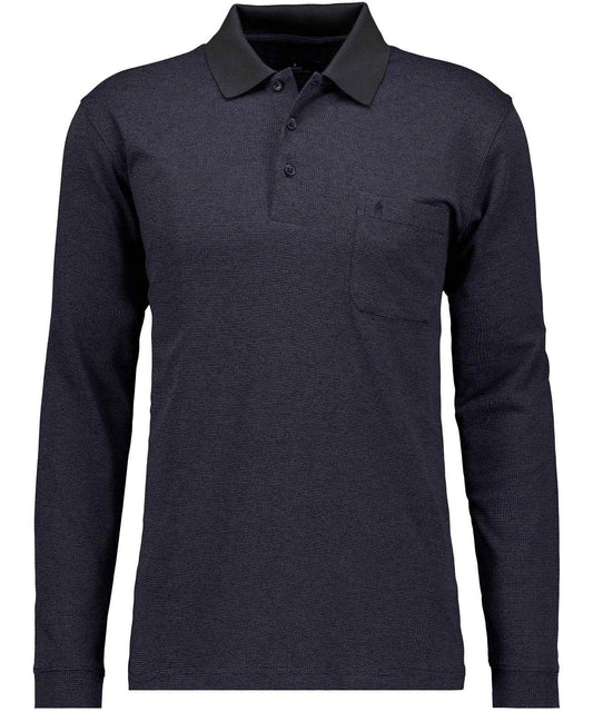 Softknit-Poloshirt, langarm (Marine)