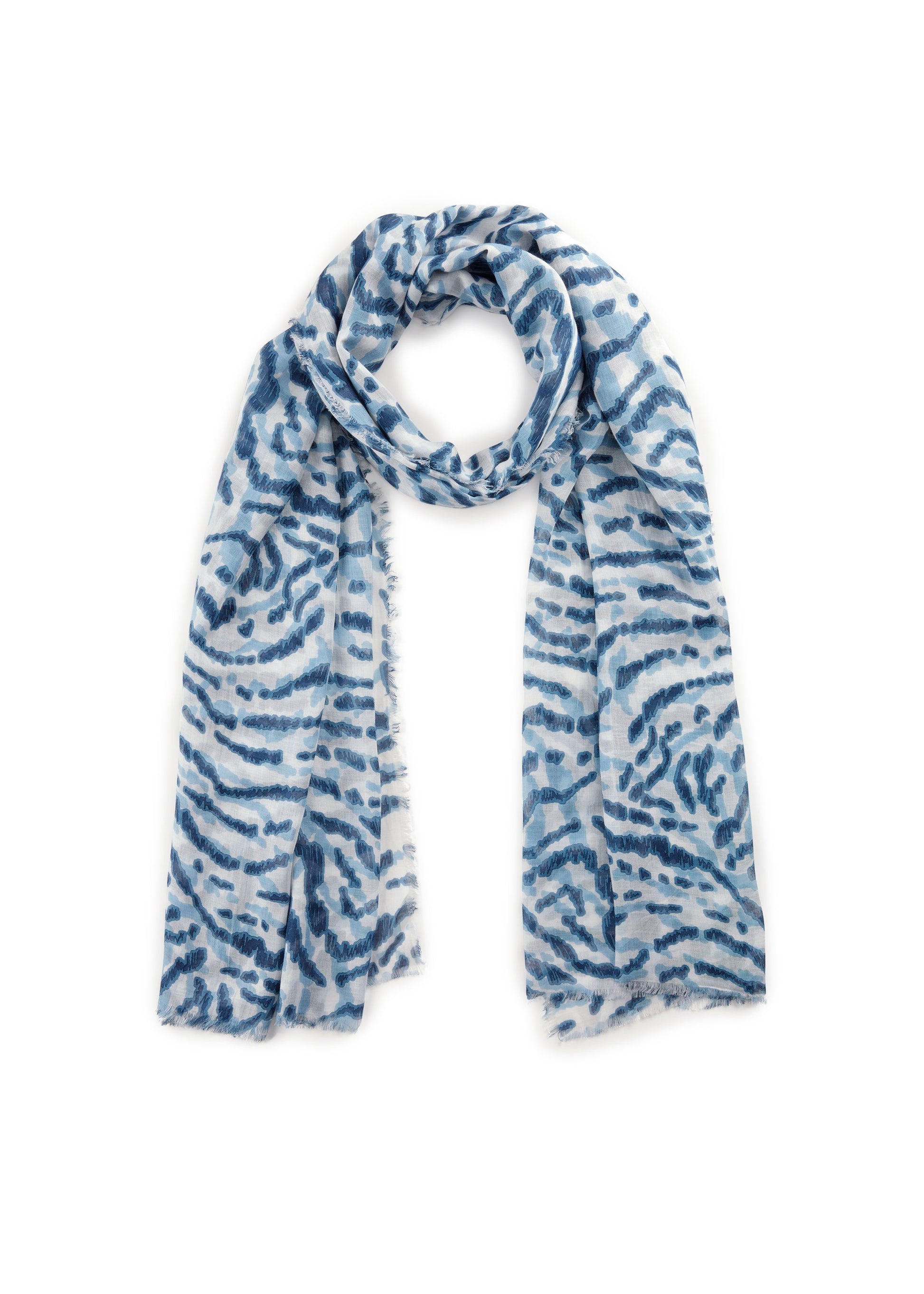 Softer Schal aus feinem Bambus mit Leoparden-Muster (Blu2 Blau)