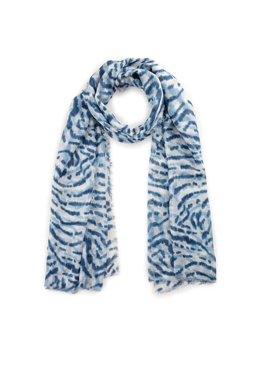 Softer Schal aus feinem Bambus mit Leoparden-Muster (Blu2 Blau)