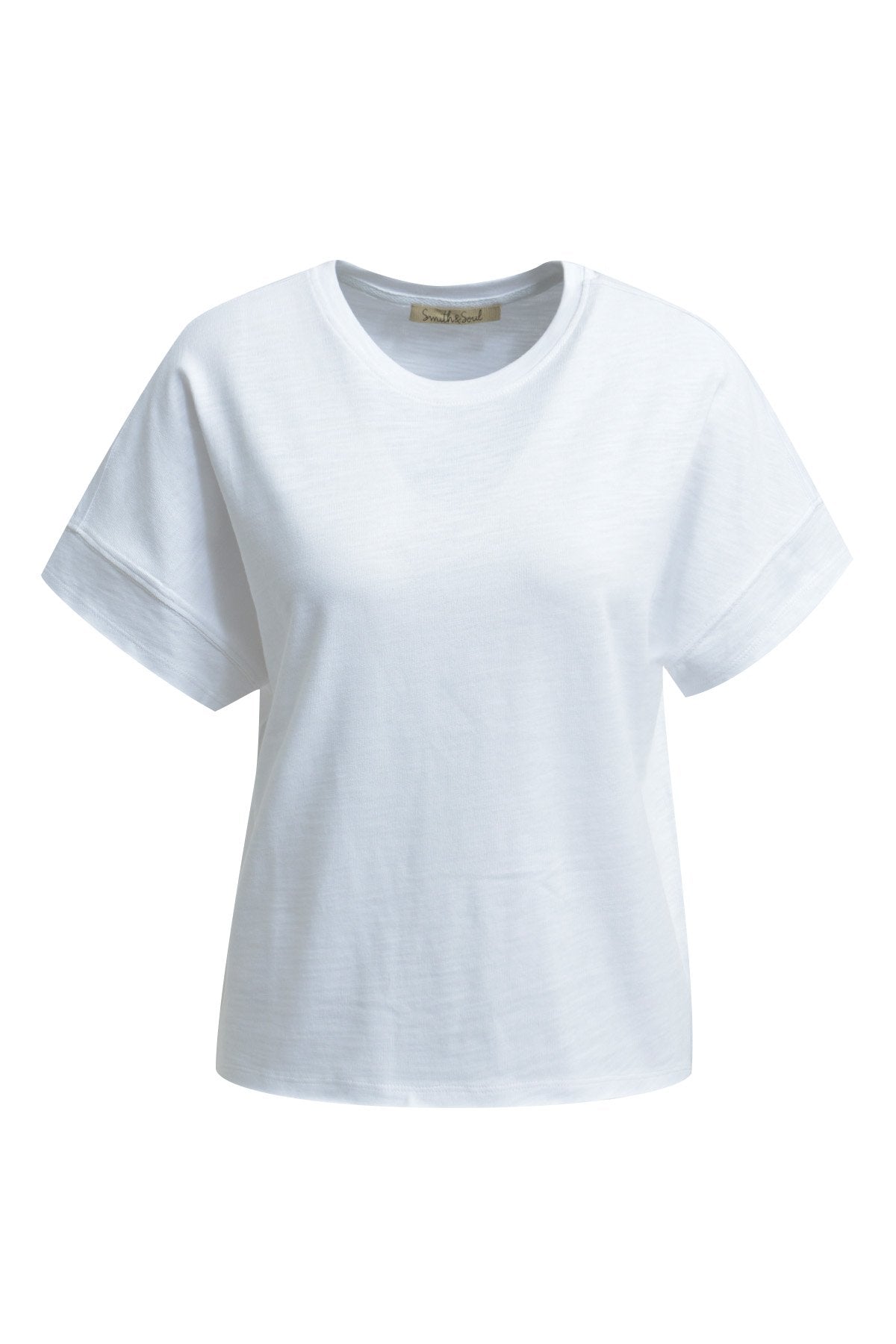 Relaxed Sweat Short Sleeve Roundneck (White)