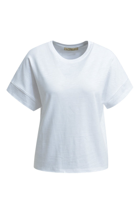 Relaxed Sweat Short Sleeve Roundneck (White)