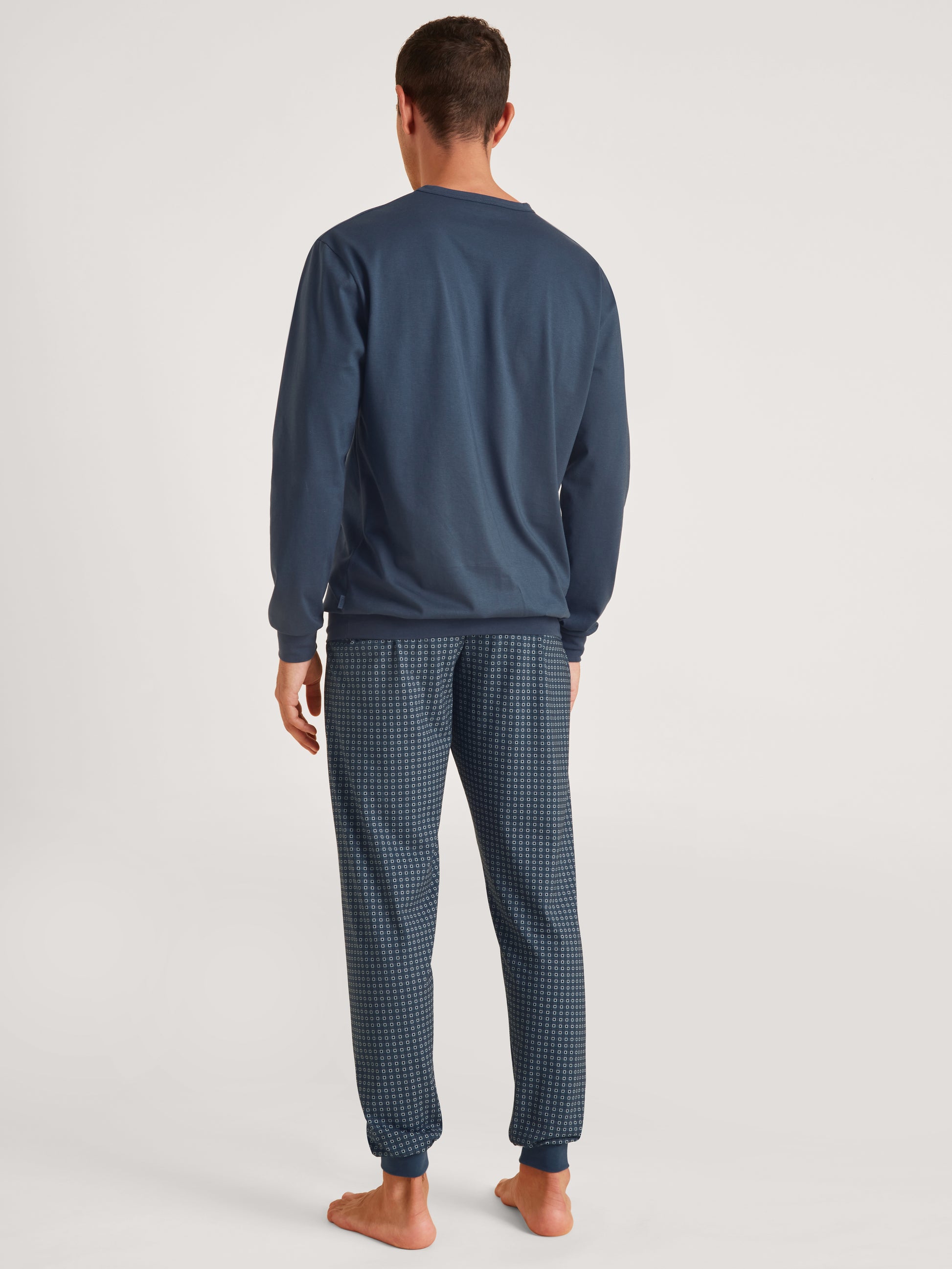 HERREN Pyjama mit Bündchen (Saragossa Blue)