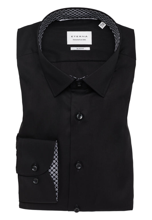 Dynamic Cotton Popeline Langarm (Schwarz)