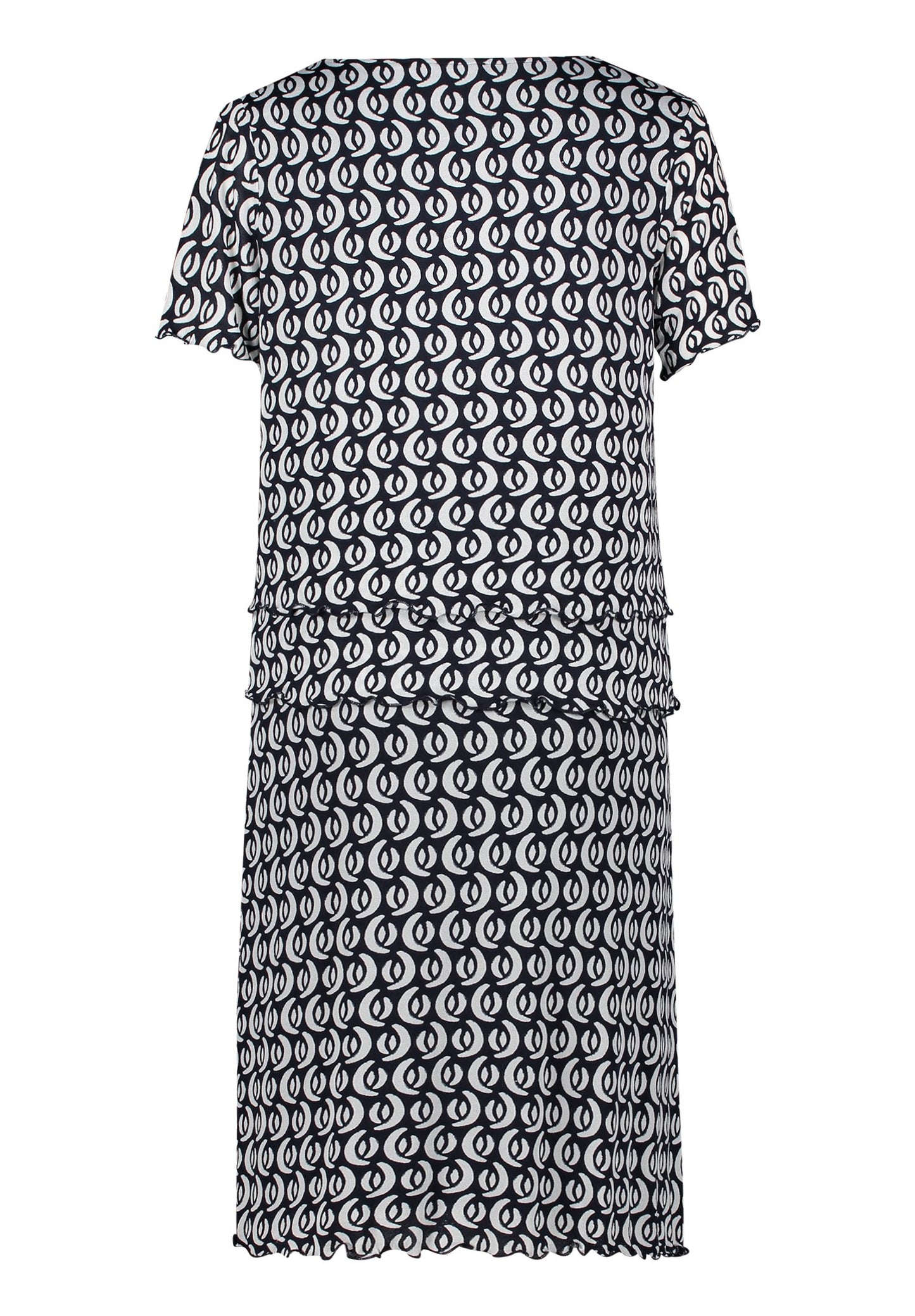 Stufenkleid (Dark Blue/cream)