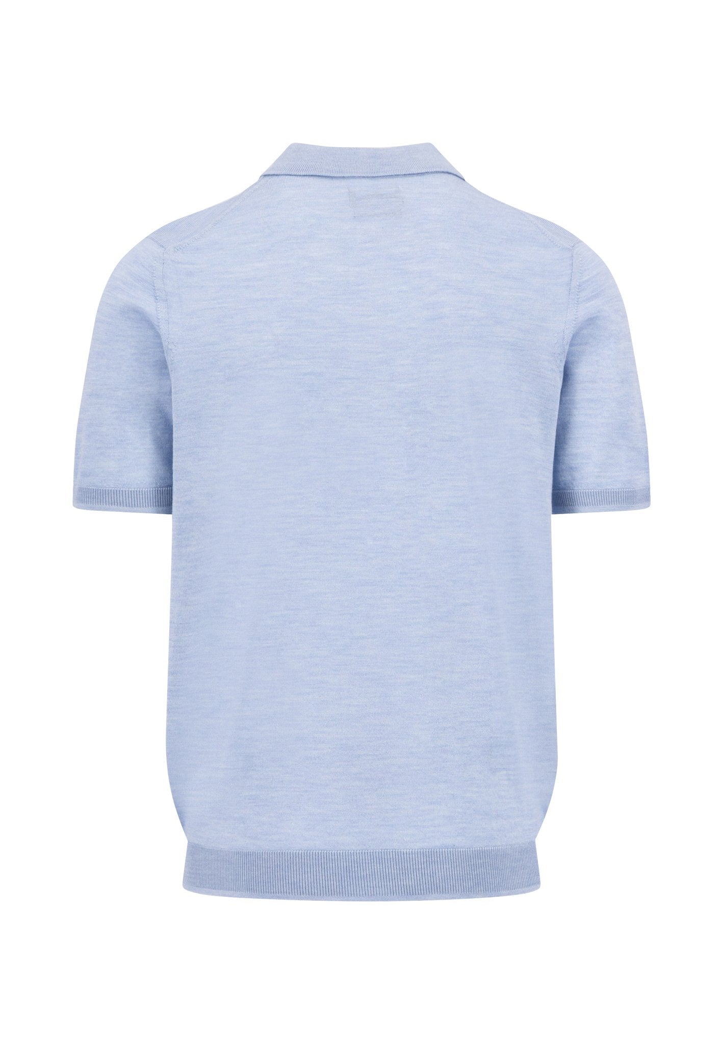 Knitted Polo, Merino (Air Blue)