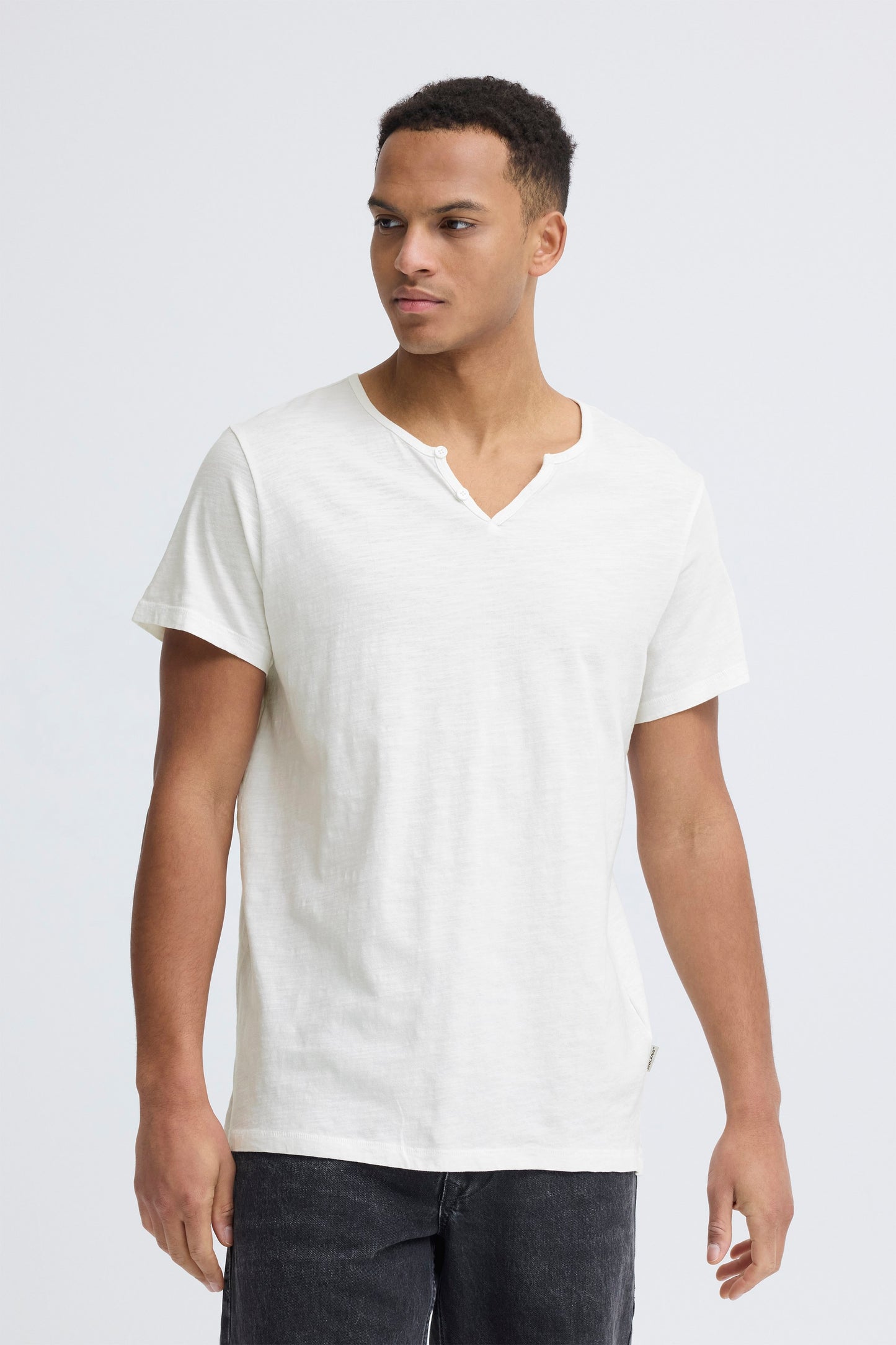 Bhaston Split Neck Tee (Snow White)