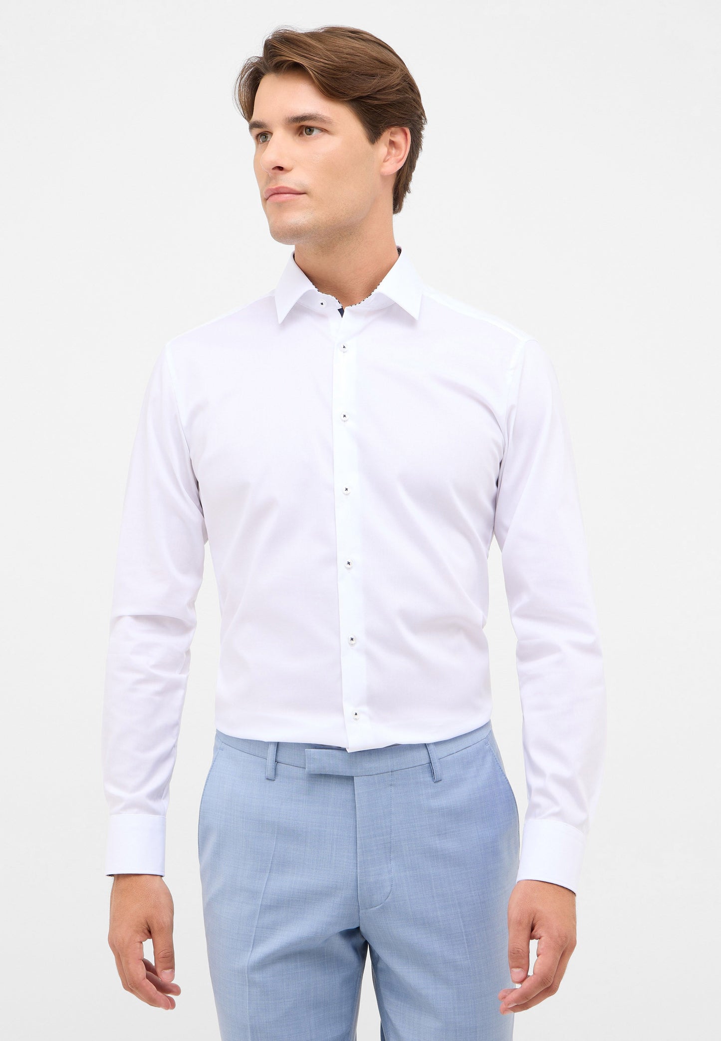 Dynamic Cotton Popeline Langarm (Weiss)