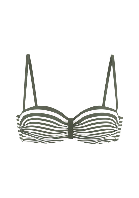 venice beach lm exkl. sport Bügel-Bandeau-Top (Oliv Stripe)