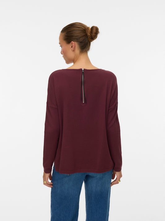 Vmbreeze Aura Ls Zipper Blouse Noos (Winetasting)