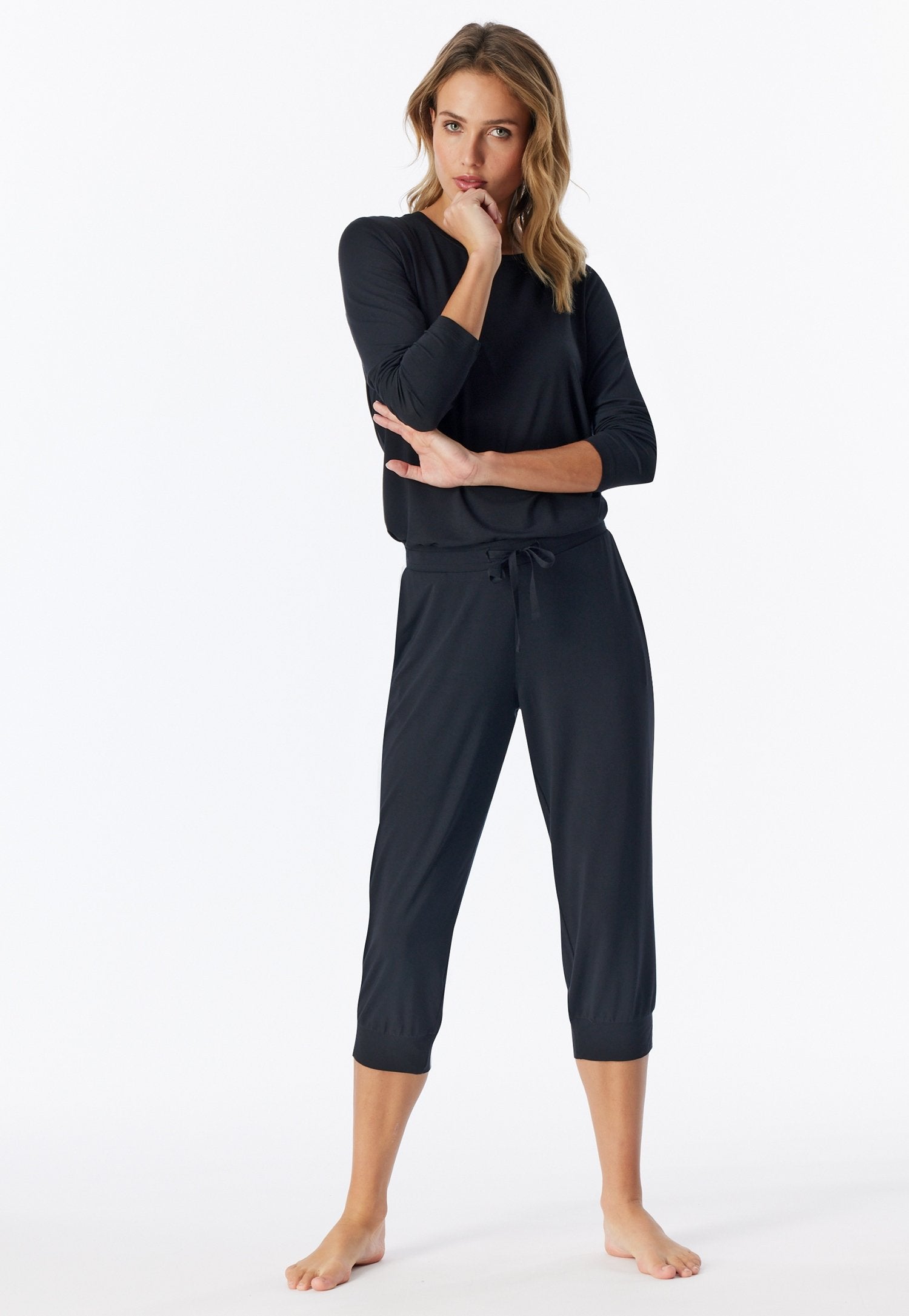 Hose 3/4 Bündchen (Schwarz)