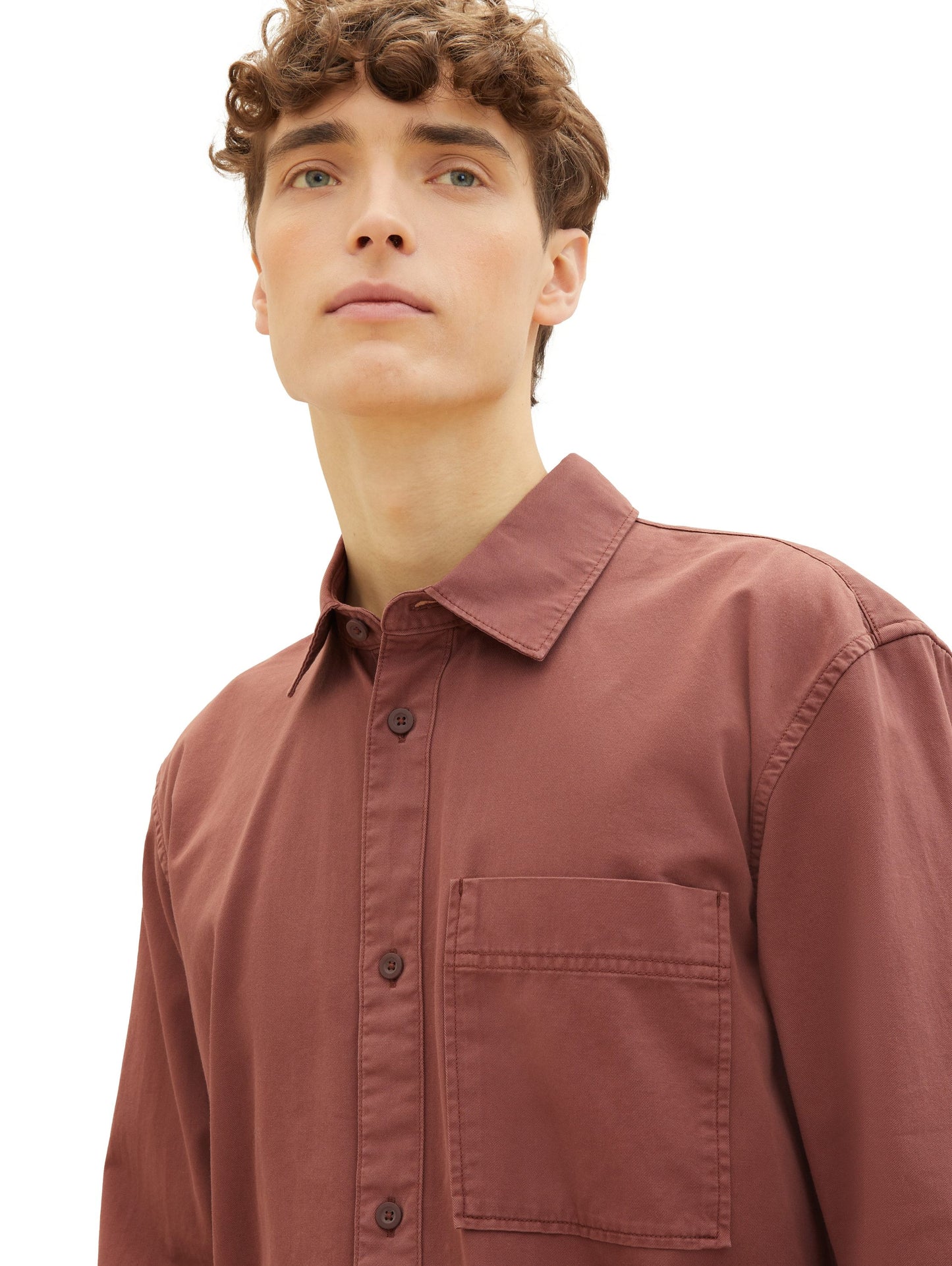 relaxed garment-dye shirt (Russet Brown)