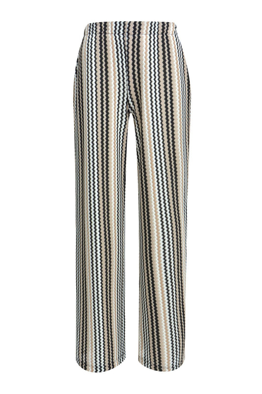 Long Striped Pants (Camel Print)
