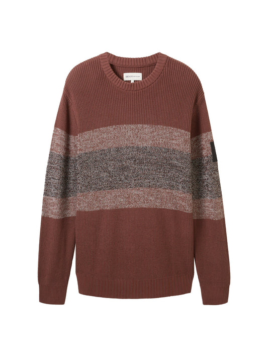 multicolor stripe knit (Russet Brown)