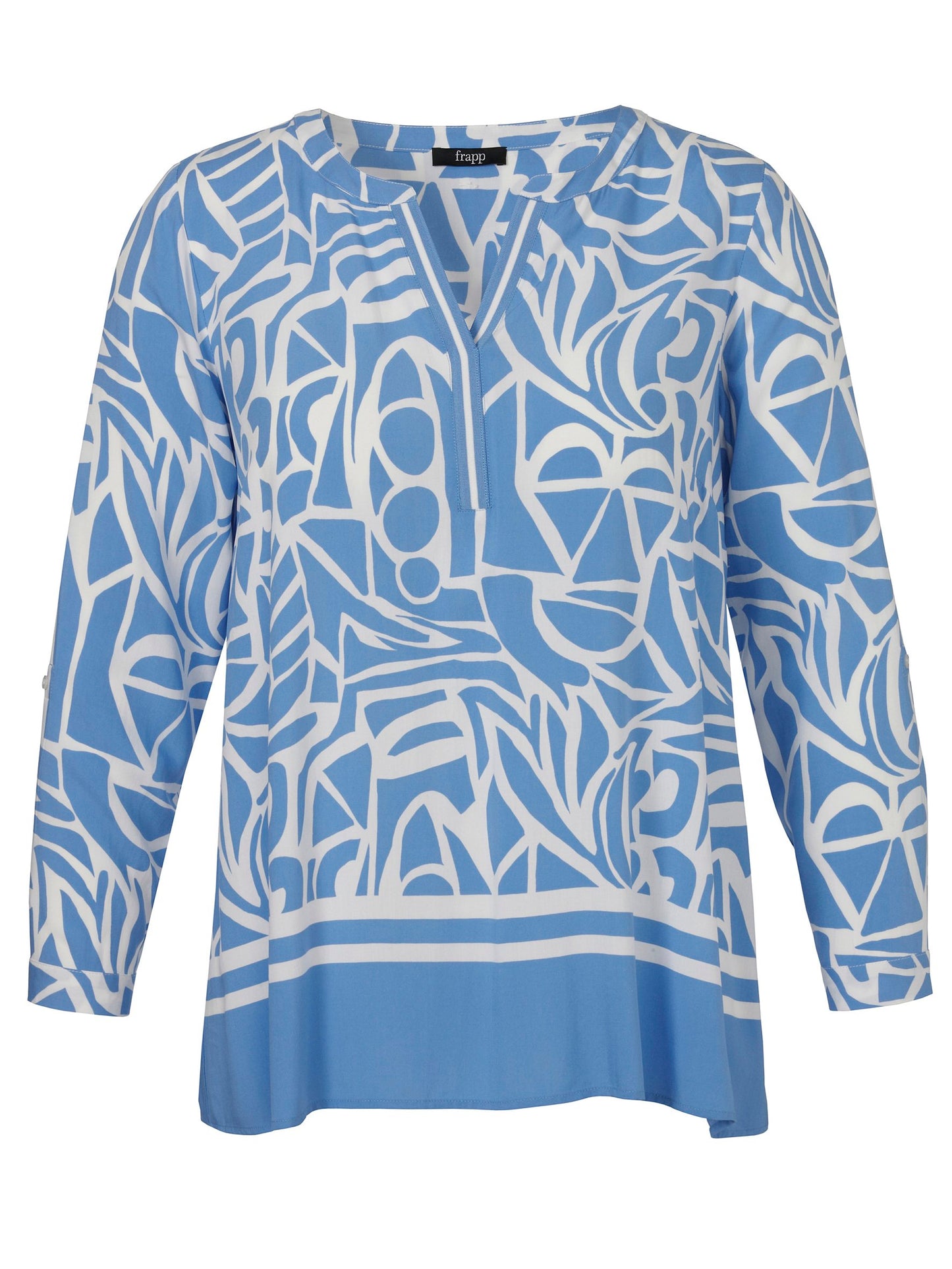 Tunika V-Ausschnitt 1/1 Arm Druck (Blue / Offwhi)