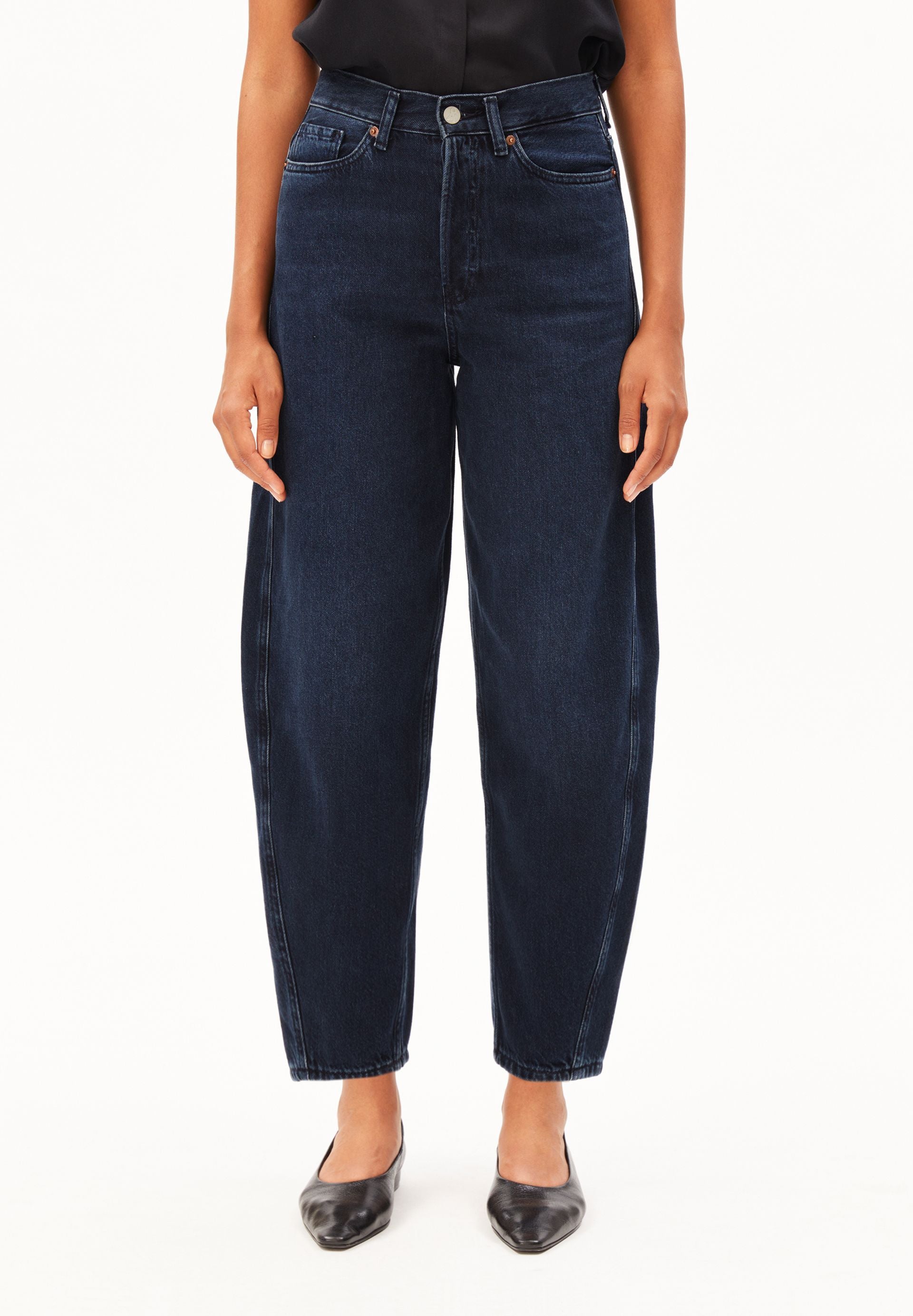 Baarly High Waist Barrel Jean (Fluid Ink)