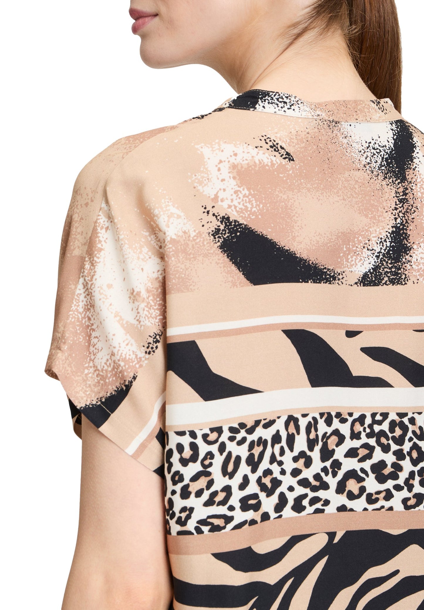 Longbluse (Beige/black)
