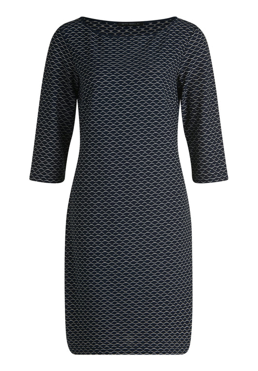Etuikleid (Dark Blue/cream)