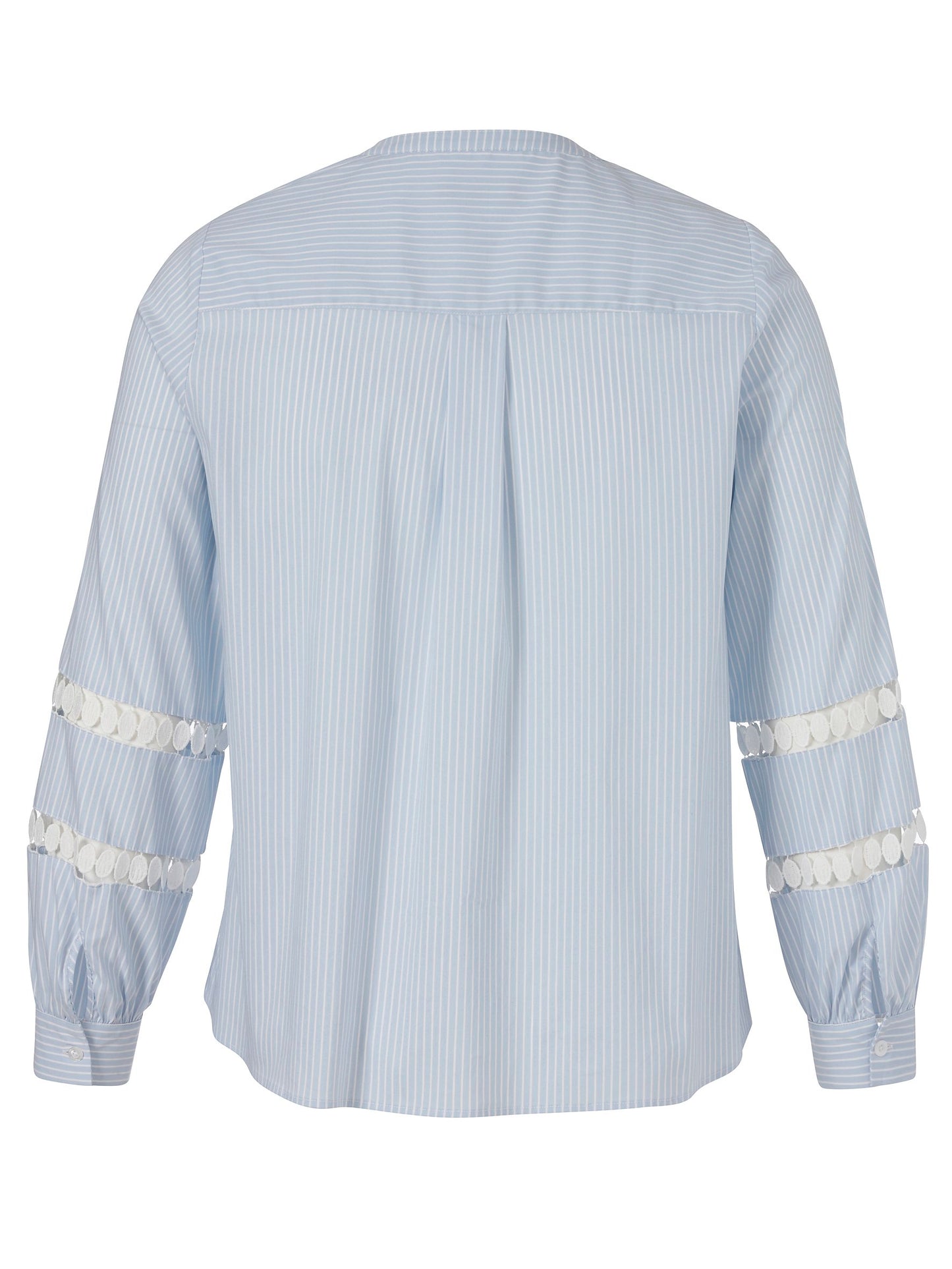 Bluse Rundhals 1/1 Arm Streifen (Powder Blue/w)