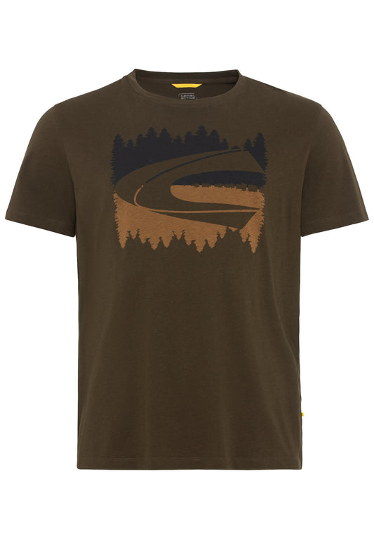 Kurzarm T-Shirt aus Organic Cotton (Dark Khaki)