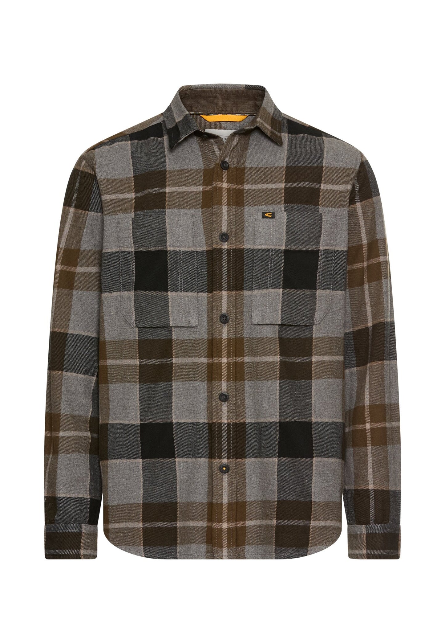 Flanellhemd mit Kontrastdetails und Brusttaschen (Asphalt)