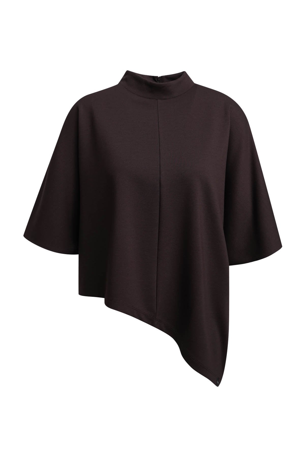 Oversize Asymmetric Sweat Interlock (Dark Choc)