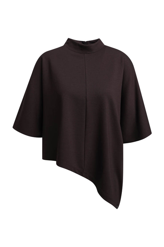Oversize Asymmetric Sweat Interlock (Dark Choc)