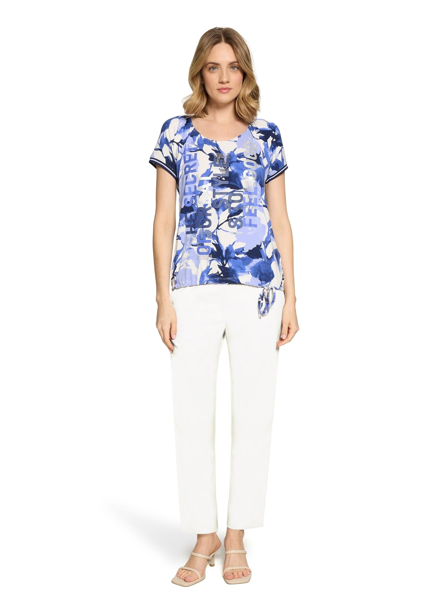 Printshirt (Cream/blue)