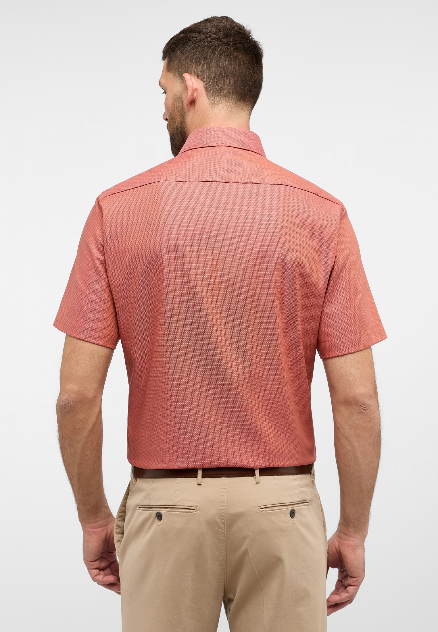 ETERNA strukturiertes Kurzarmhemd MODERN FIT (Chianti)