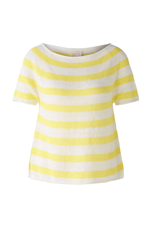 Raglanpullover 100% Leinen (White Yellow)