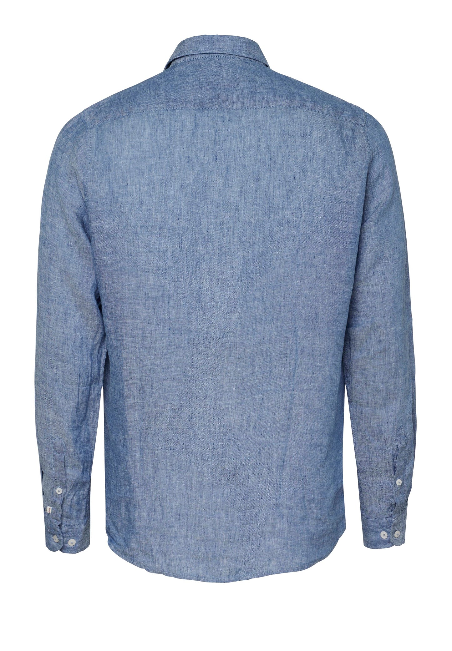 PURE- Casual Hemd Langarm (Uni Mittelblau)