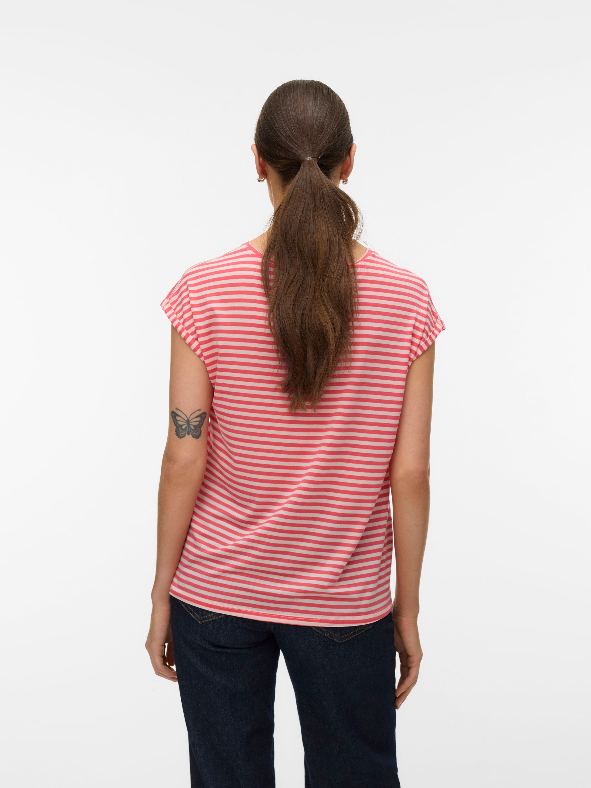 Vmava Ss Top Stripe Jrs Noos (Coral Para)