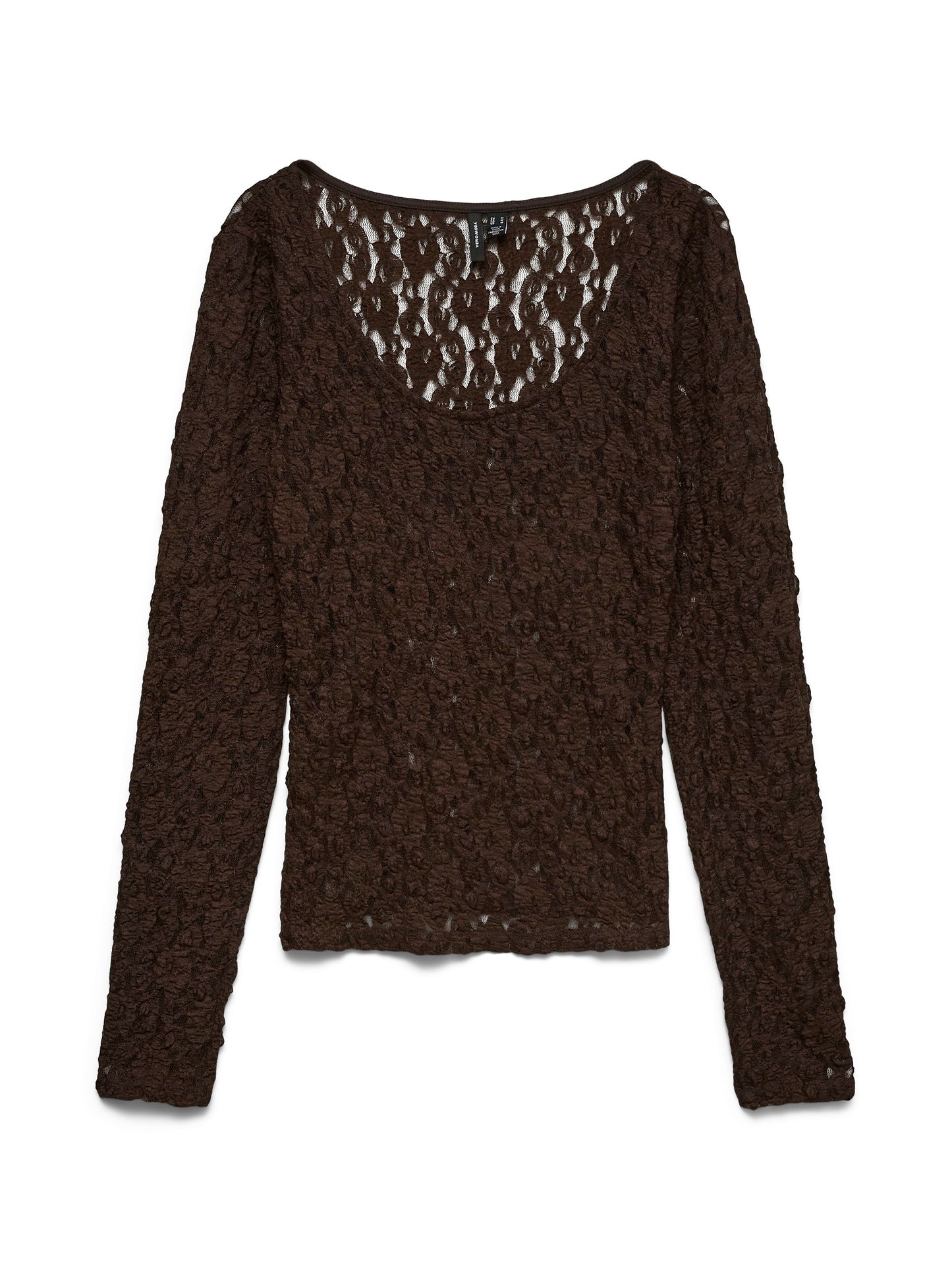 Vmflora Ls 2-way Lace Top Jrs Noos (Chocolate Tor)