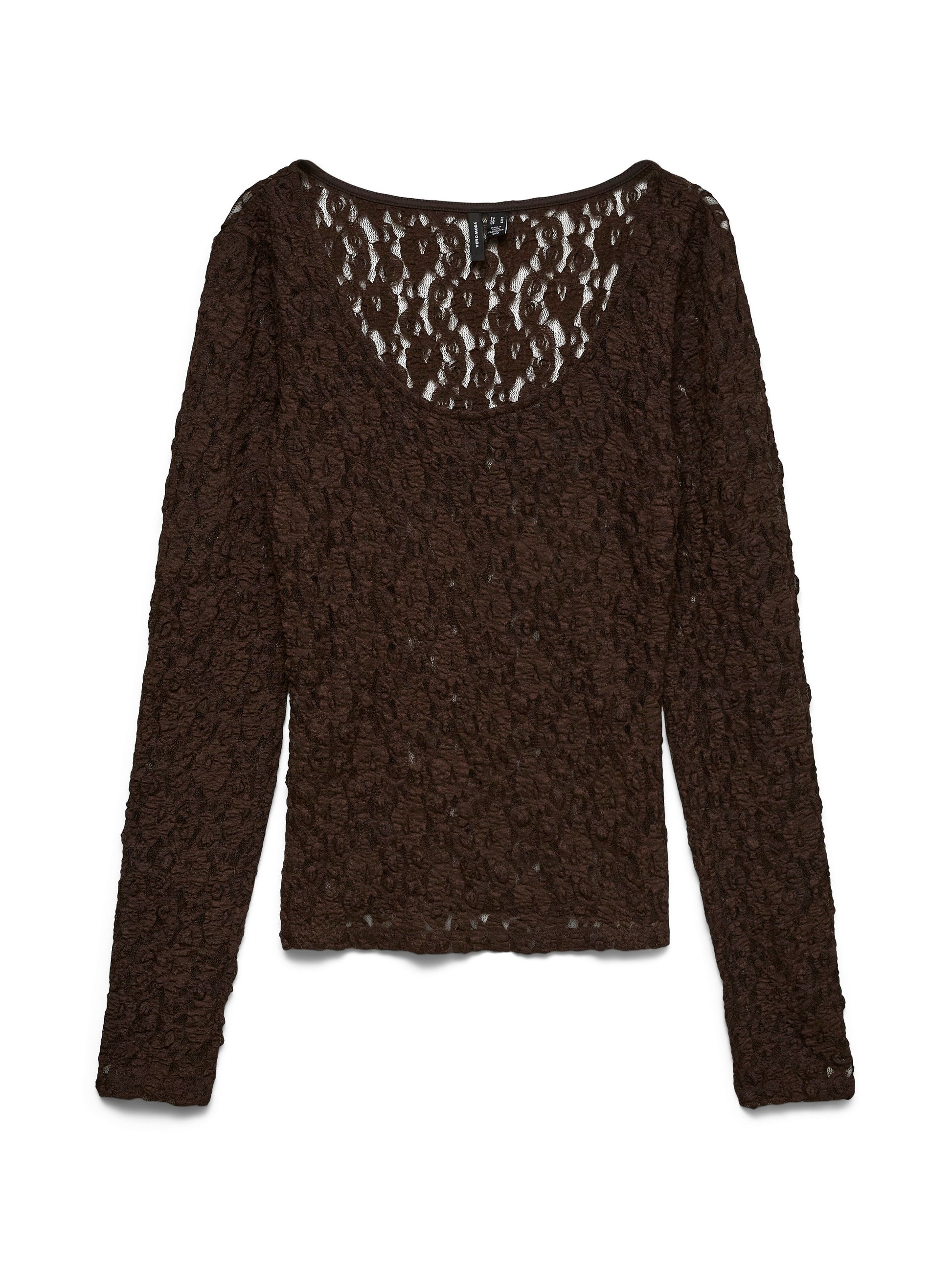 Vmflora Ls 2-way Lace Top Jrs Noos (Chocolate Tor)