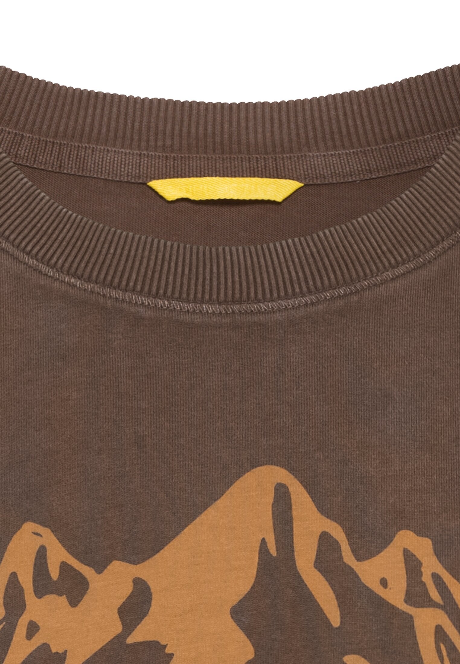 Kurzarm T-Shirt mit Naturprint (Dark Choclate)