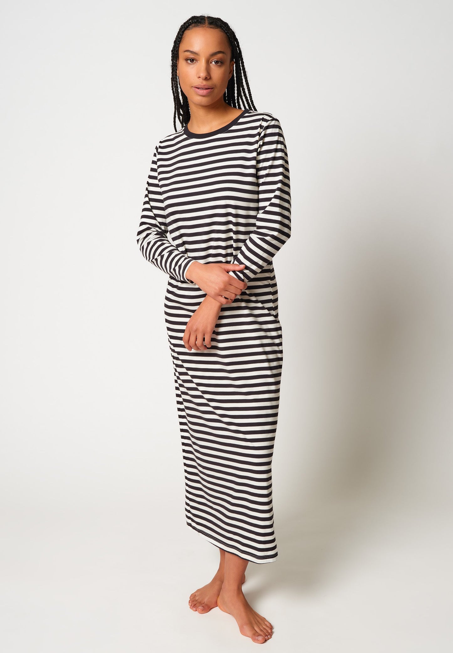 SKINY Damen Sleepshirt lg. A. Night In Skiny 04 (Yingyang Stripe)