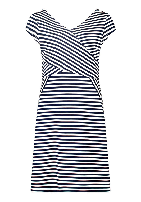 Streifenkleid (Dark Blue/cream)