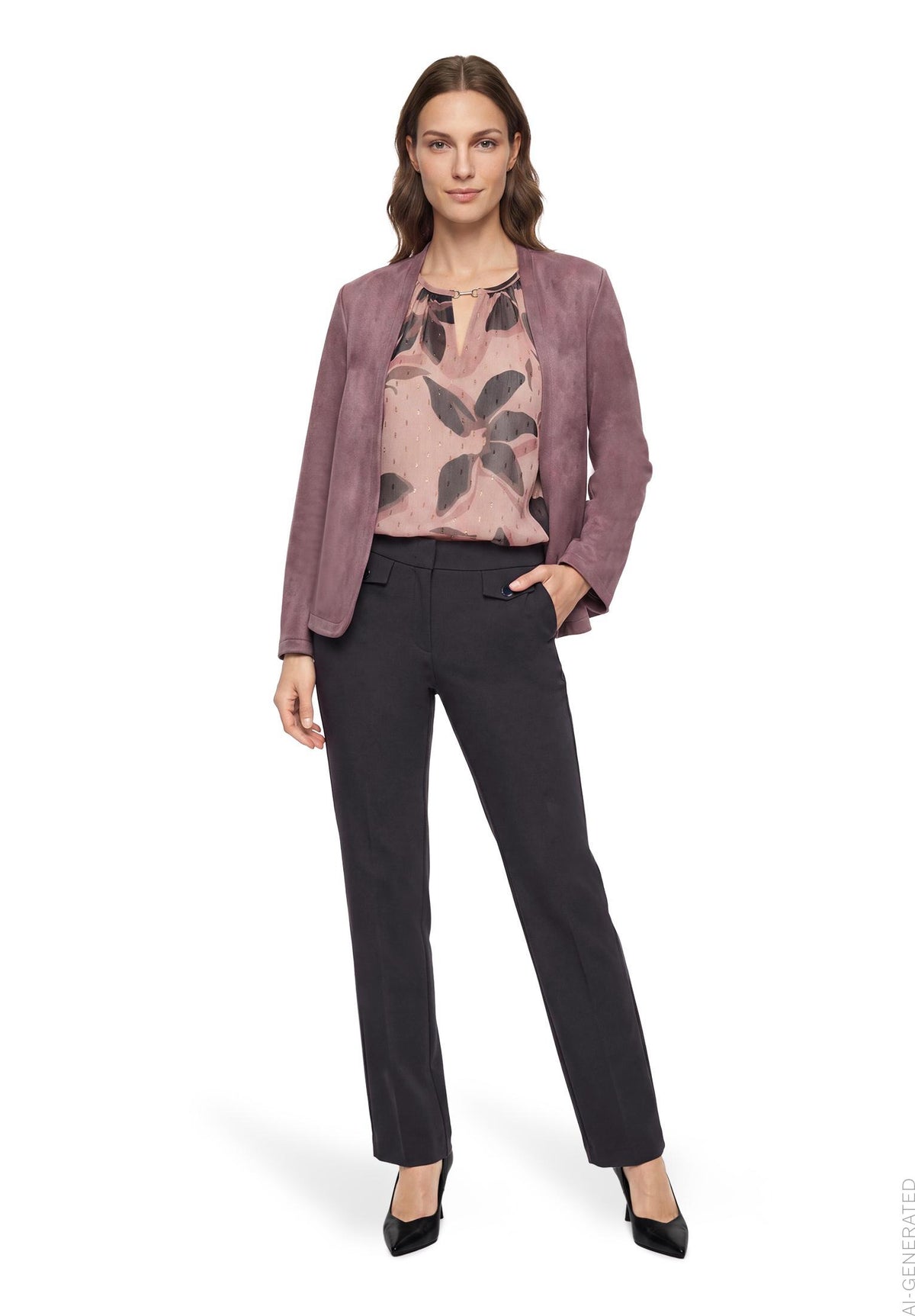 Schlupfbluse (Rosé/black)