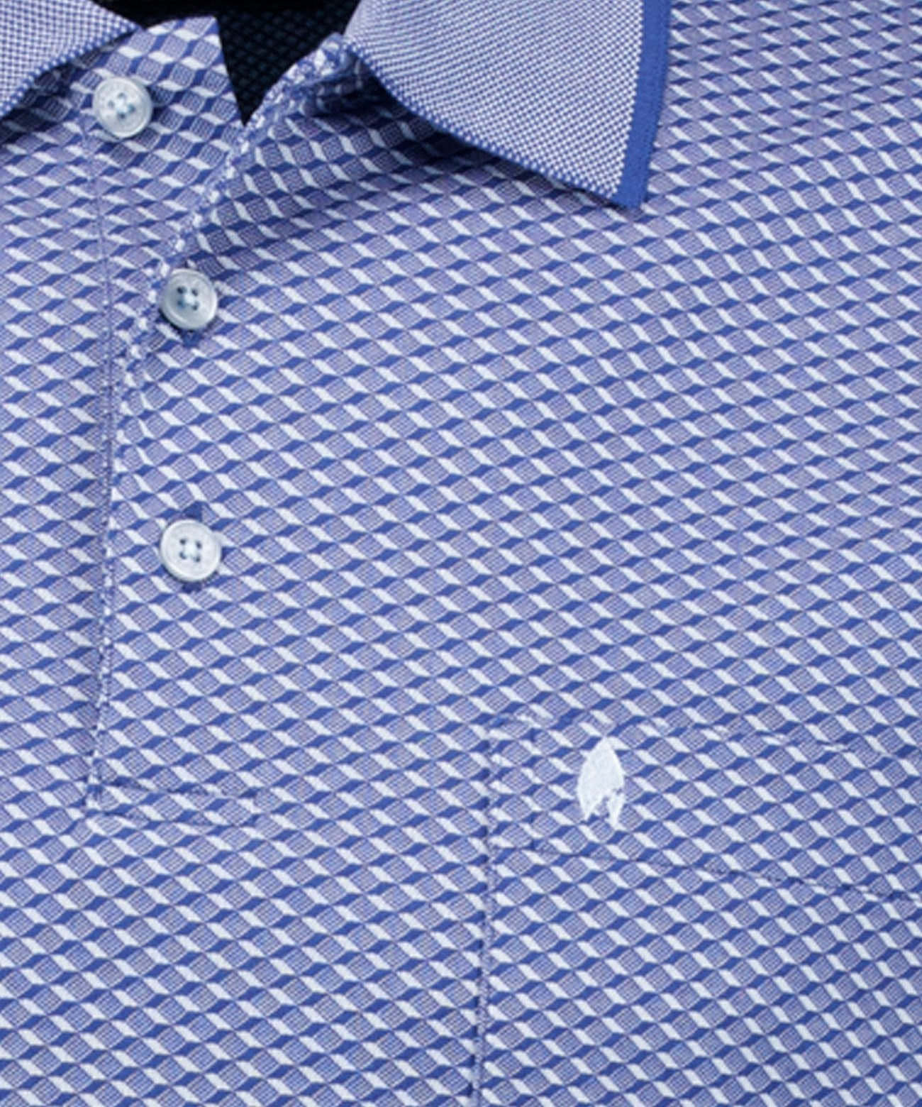 Softknit-Polo Jacquard (Marine Mel)