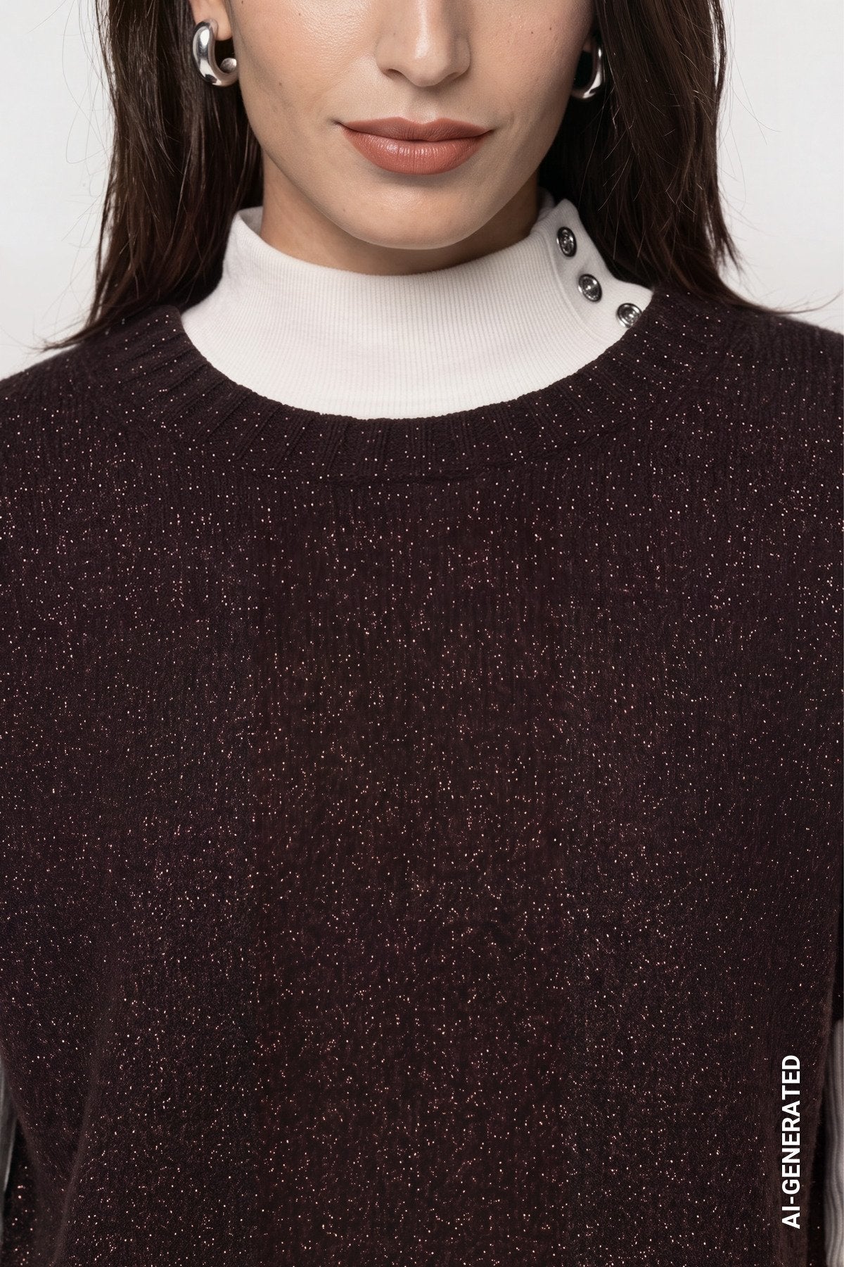 Strickpullunder mit Lurex (Black Coffee)