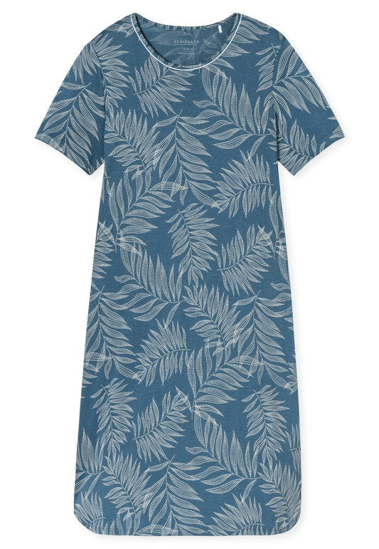 Nachthemd kurzarm 100cm (Atlantikblau)
