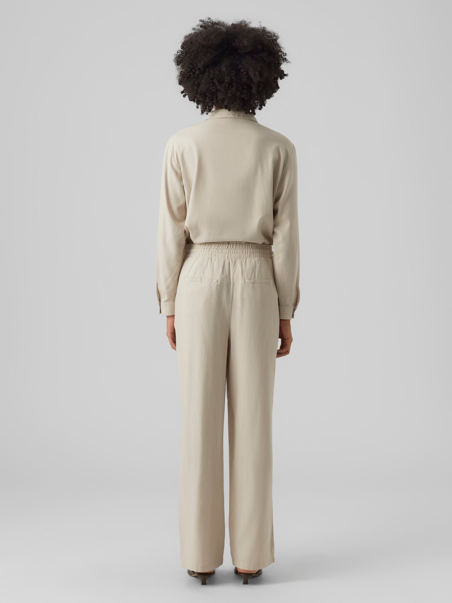 Vmjesmilo Hw Wide Pants Wvn Noos (Silver Lining)