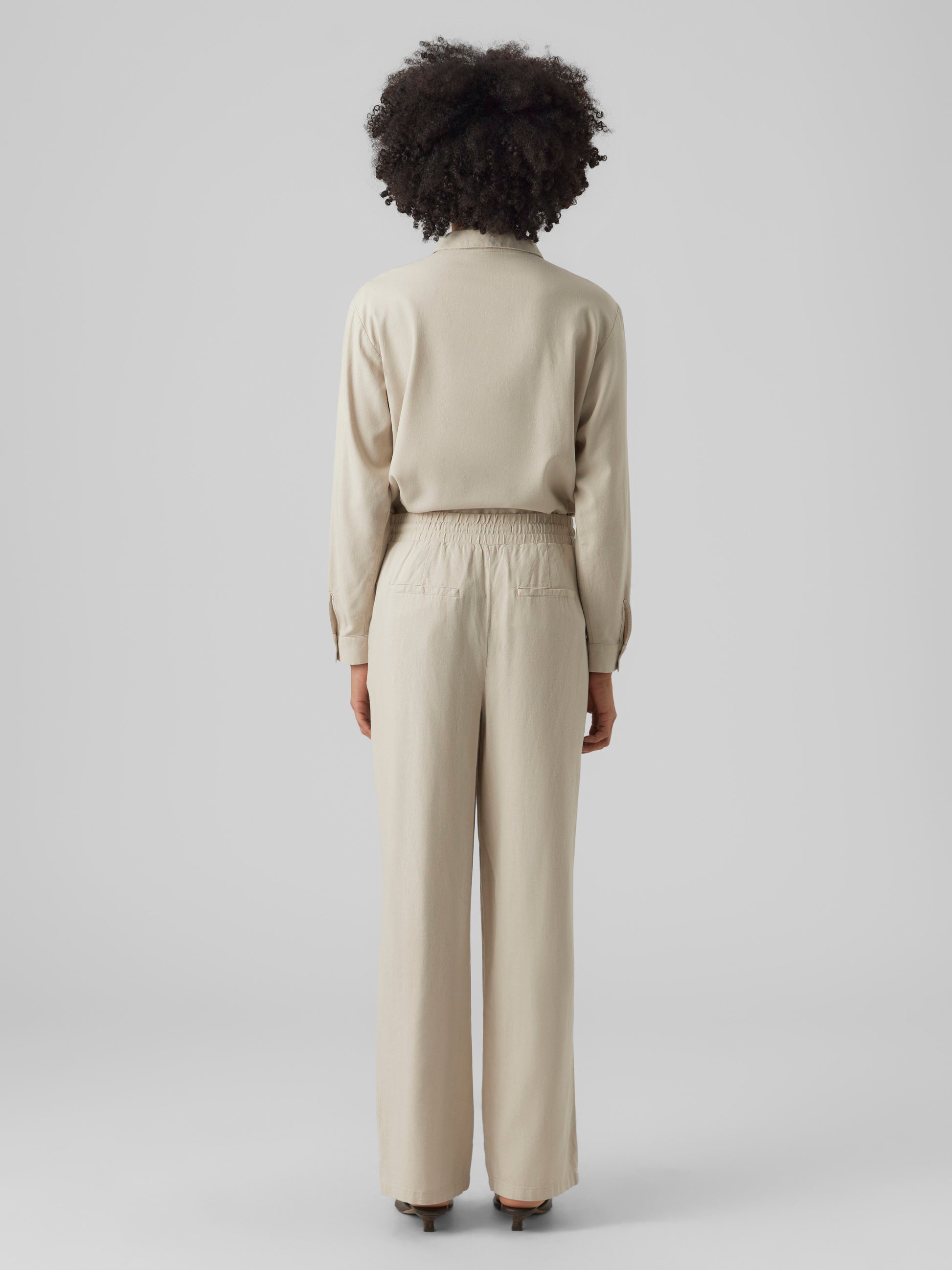 Vmjesmilo Hw Wide Pants Wvn Noos (Silver Lining)