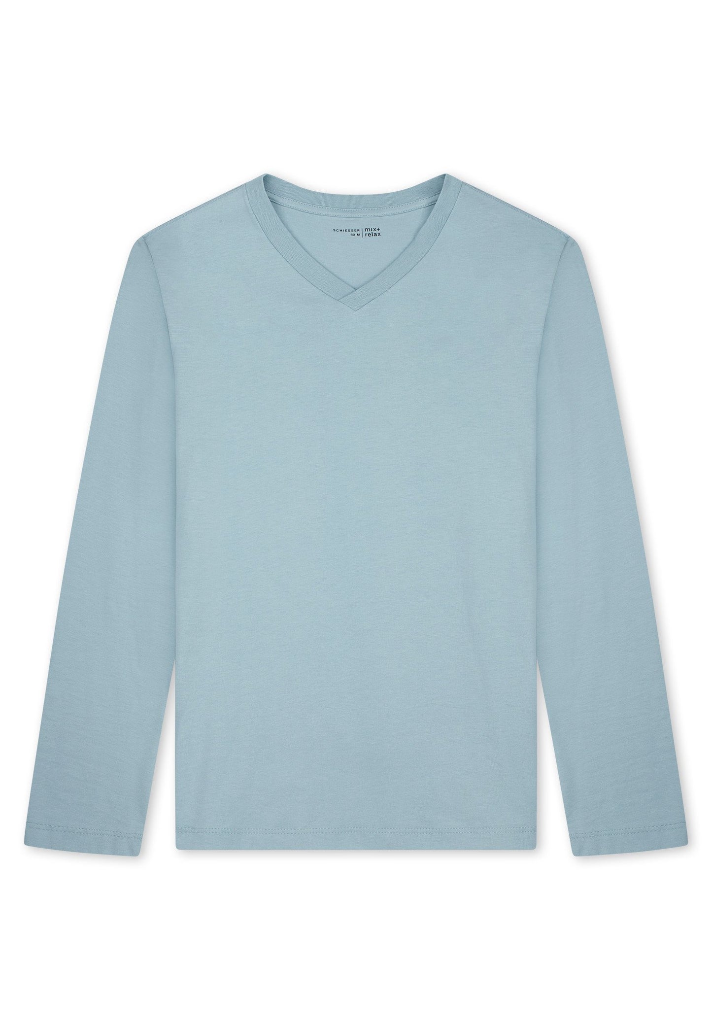 Langarmshirt V-Ausschnitt (Eisblau)